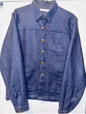 BROOKLYN TAILORS woven wool button down size 5 worn 2x men sizing